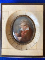 Miniatura con retrato de Beethoven